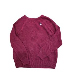 Abercrombie Kids Burgundy Knit Sweater with‎ Silver Glitter Sparkle Detail